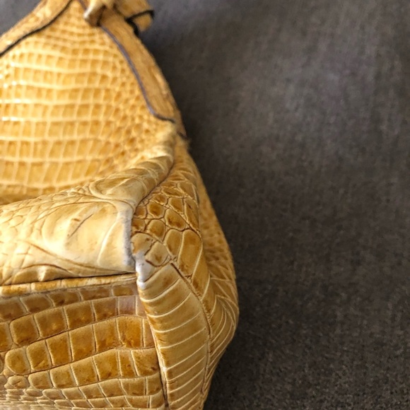Nicole by Nicole Miller Mustard Croc-Embossed Tote - Picture 3 of 5